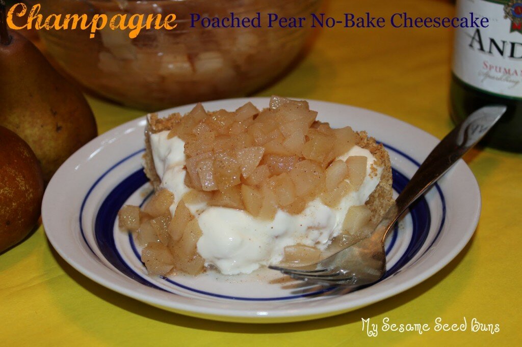 champagne pear cheesecake